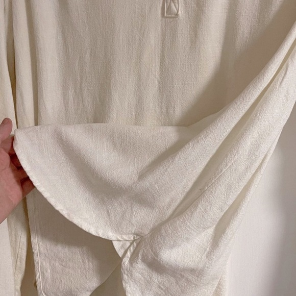 Gap Off White Linen Cotton Popover Shirt Medium - Picture 4 of 6